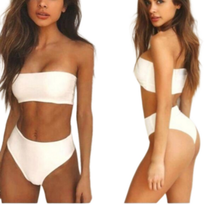 2pc bandeu bikini high waist